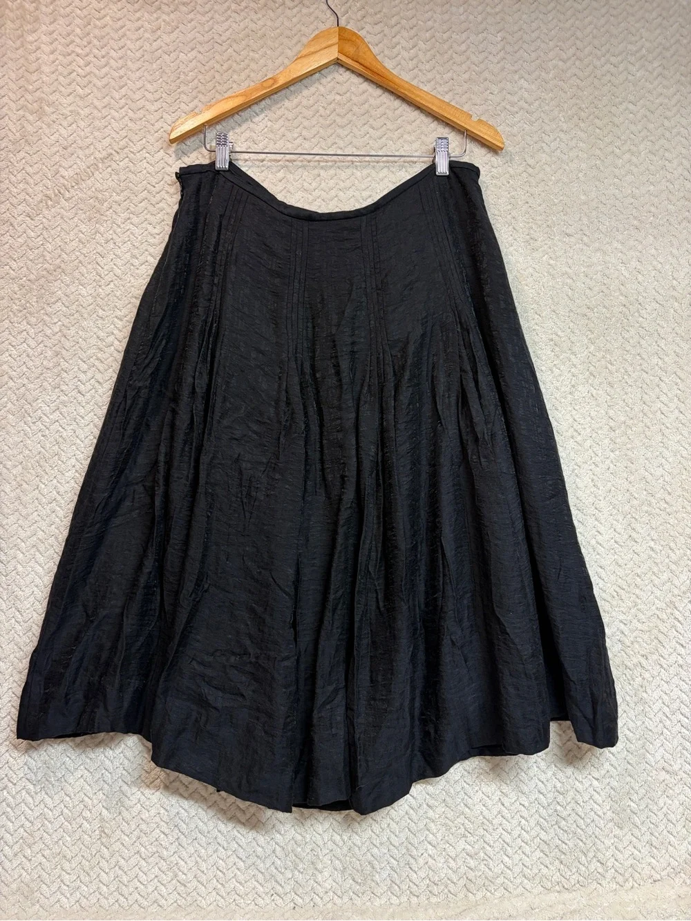 J.Jill Black Jacquard Floral Midi Skirt 16 Whimsigoth Dark Coquette Goth 90s